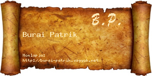 Burai Patrik névjegykártya